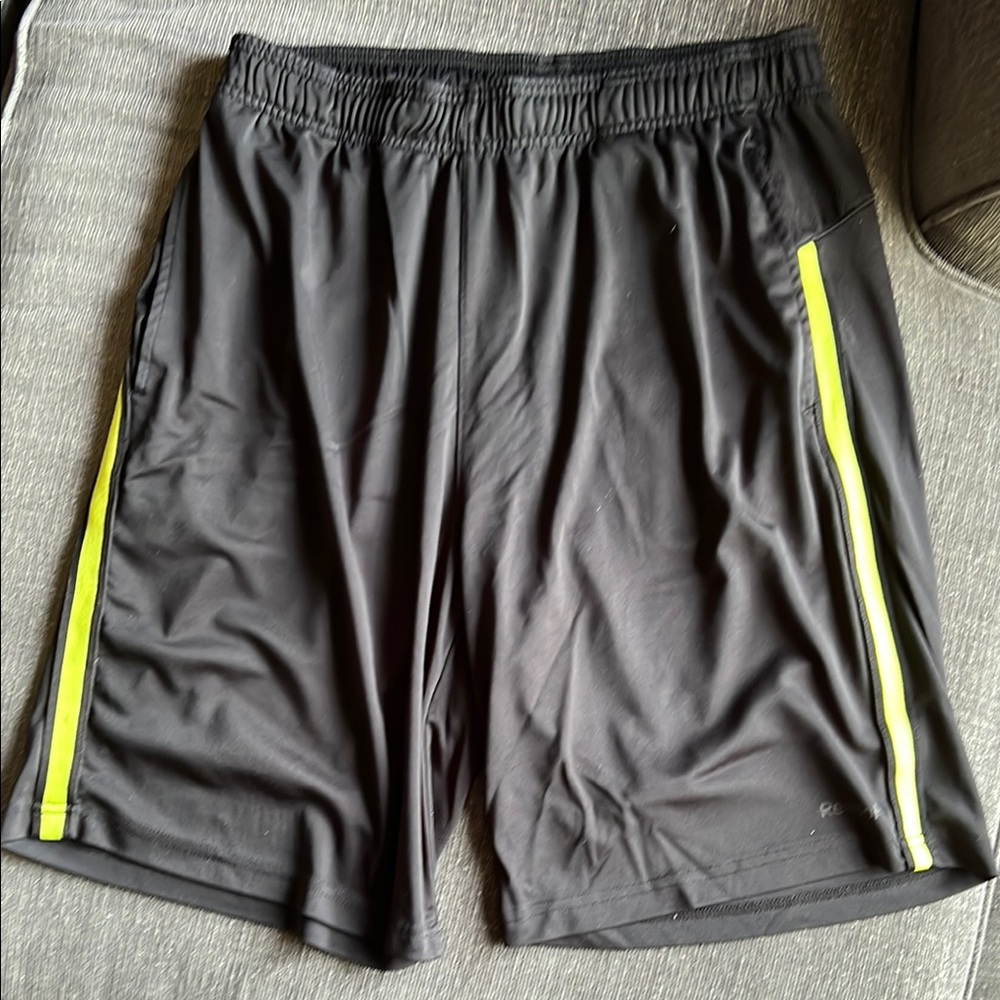 Reebok Black and Yellow Athletic Performance Shorts